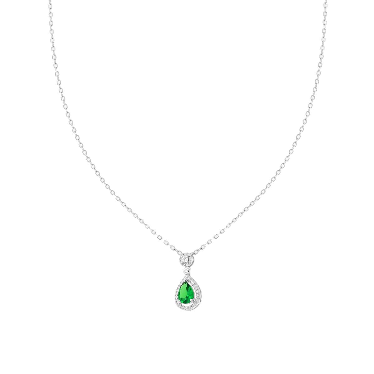 Collana con zircone verde a goccia