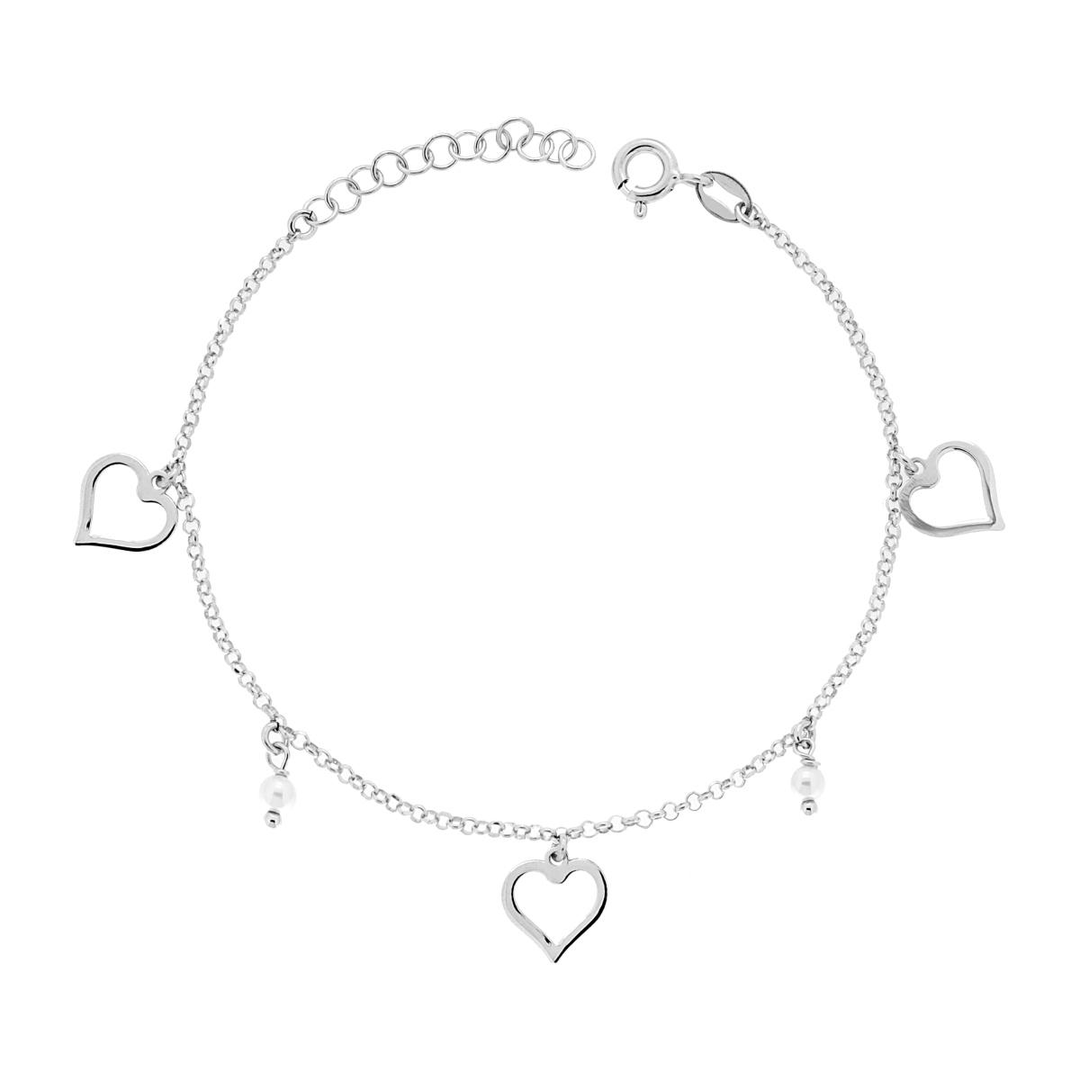 BRACCIALE DONNA IN ACCIAIO DORATO CON LUNA, CUORE LUCCHETTO E STELLA