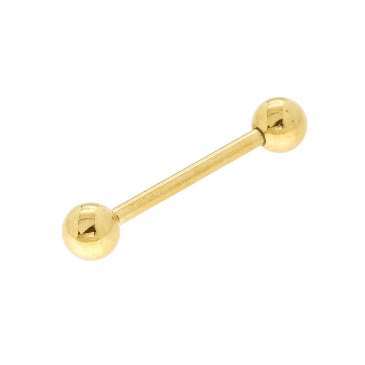 Body Piercing Barbell mm 25.5 con Palline mm 5 in ACCIAIO Chirurgico Colore Oro