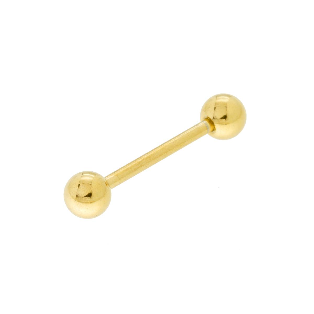 Body Piercing Barbell mm 19 con Palline mm 4 in ACCIAIO Chirurgico Colore Oro