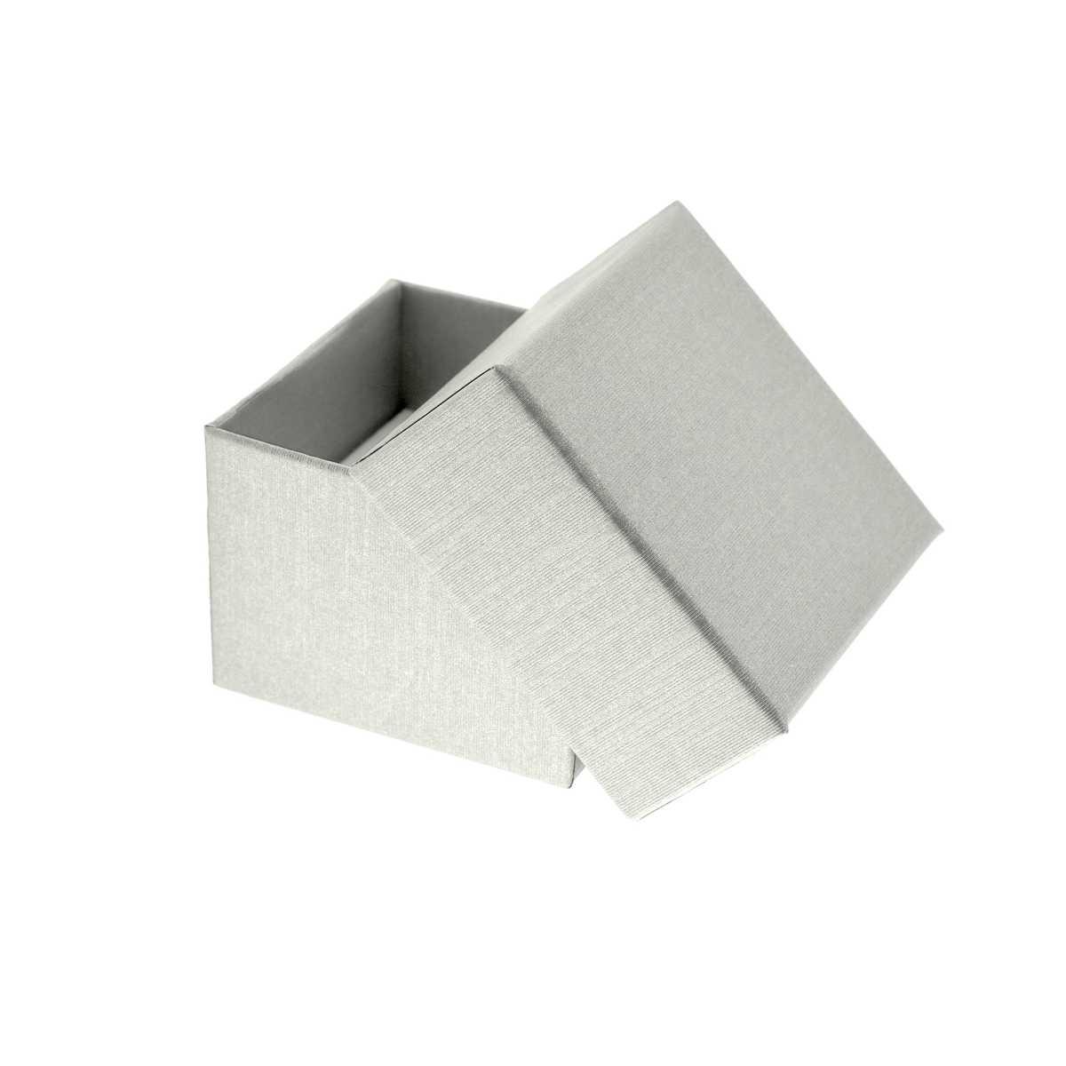 Astuccio multiuso per Gioielli cm 5 x 5 h 3,7 colore Grigio Perla effetto Tessuto Seta