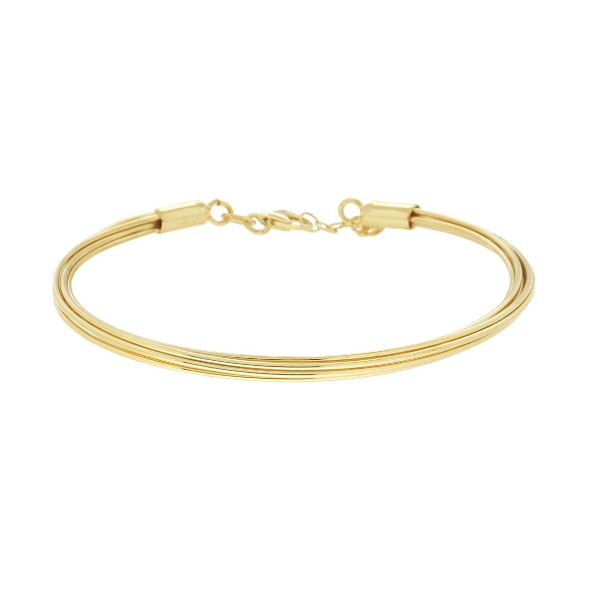 Bracciale Multifilo Rigido in ARGENTO 925 Galvanica Oro