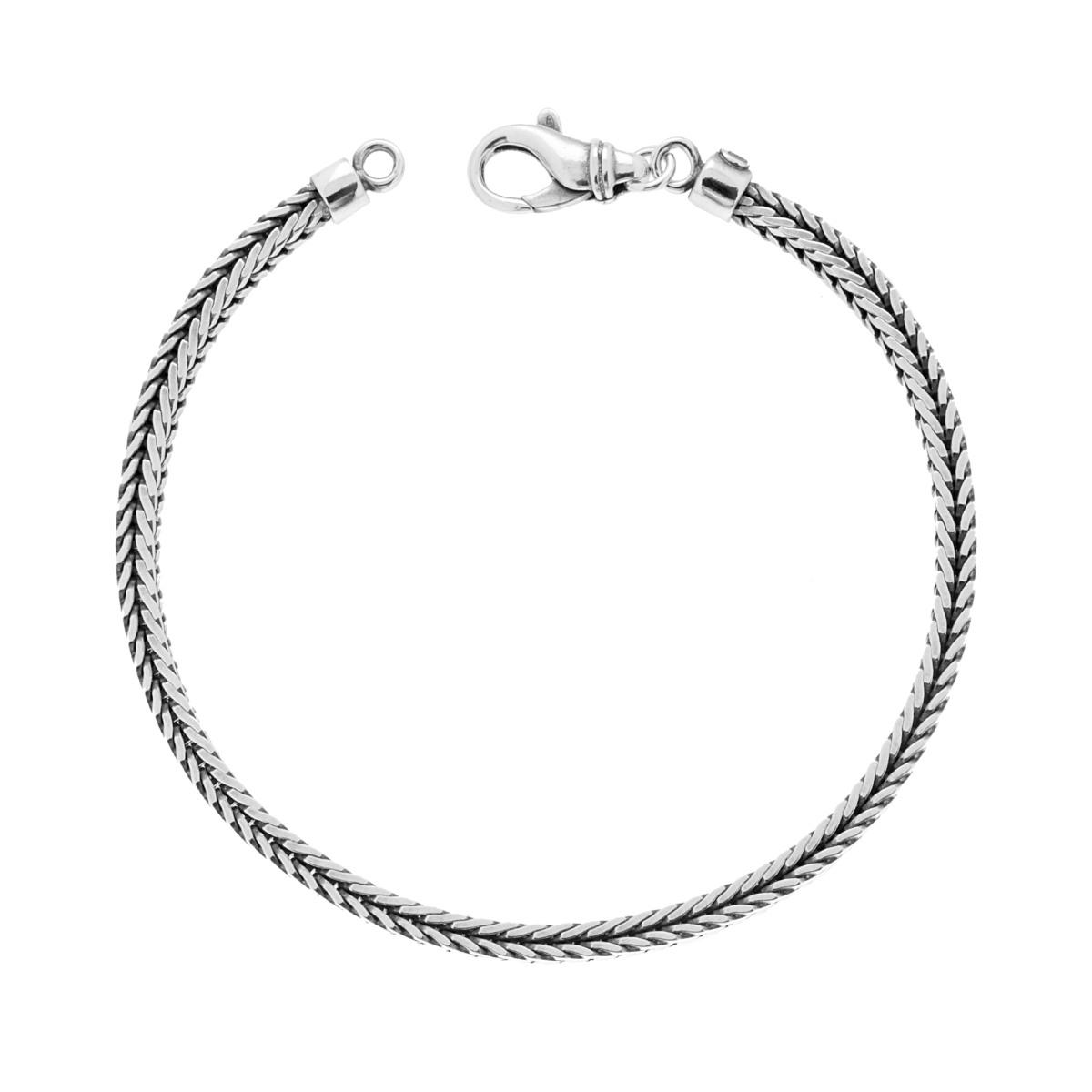 Bracciale Uomo Catena Franco in ARGENTO 925 Galvanica Rodio