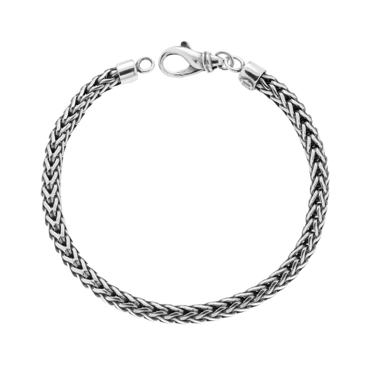 Bracciale Uomo Catena Franco Tonda in ARGENTO 925 Galvanica Rodio