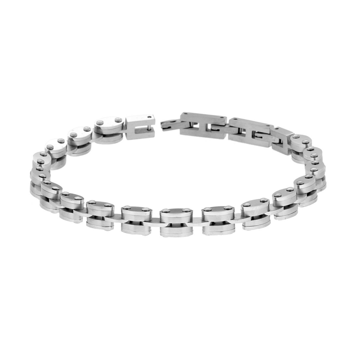 Bracciale Uomo Maglia Imperniata in ACCIAIO