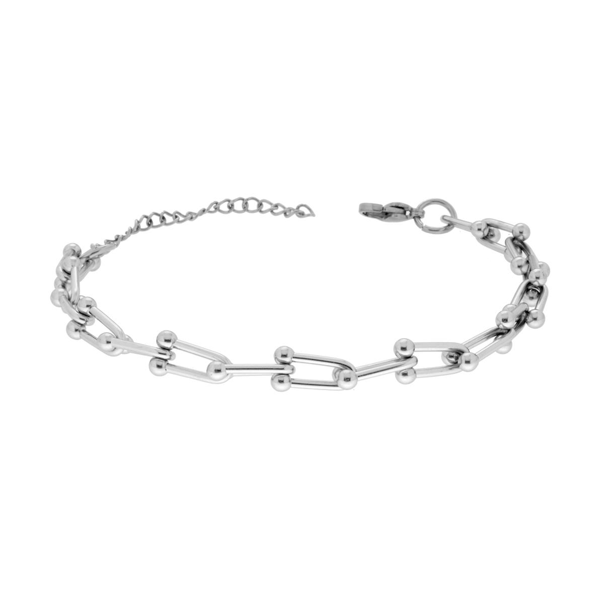 Bracciale Catena a U con Palline e ACCIAIO