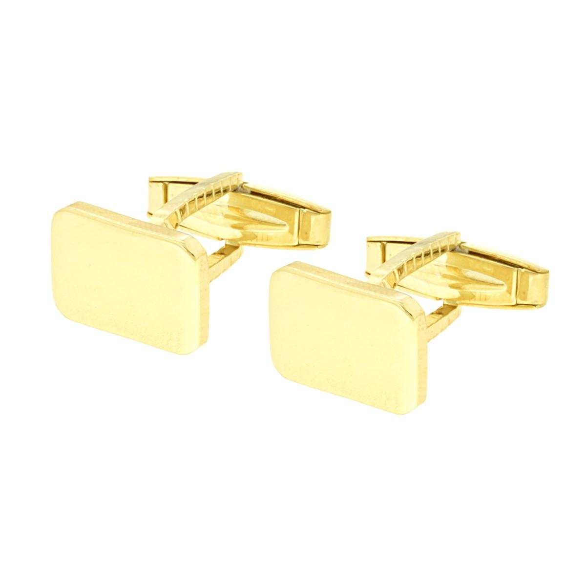 Accessori Gemelli Uomo forma Rettangolare plain mm 15x10 in ARGENTO 925 Galvanica Oro