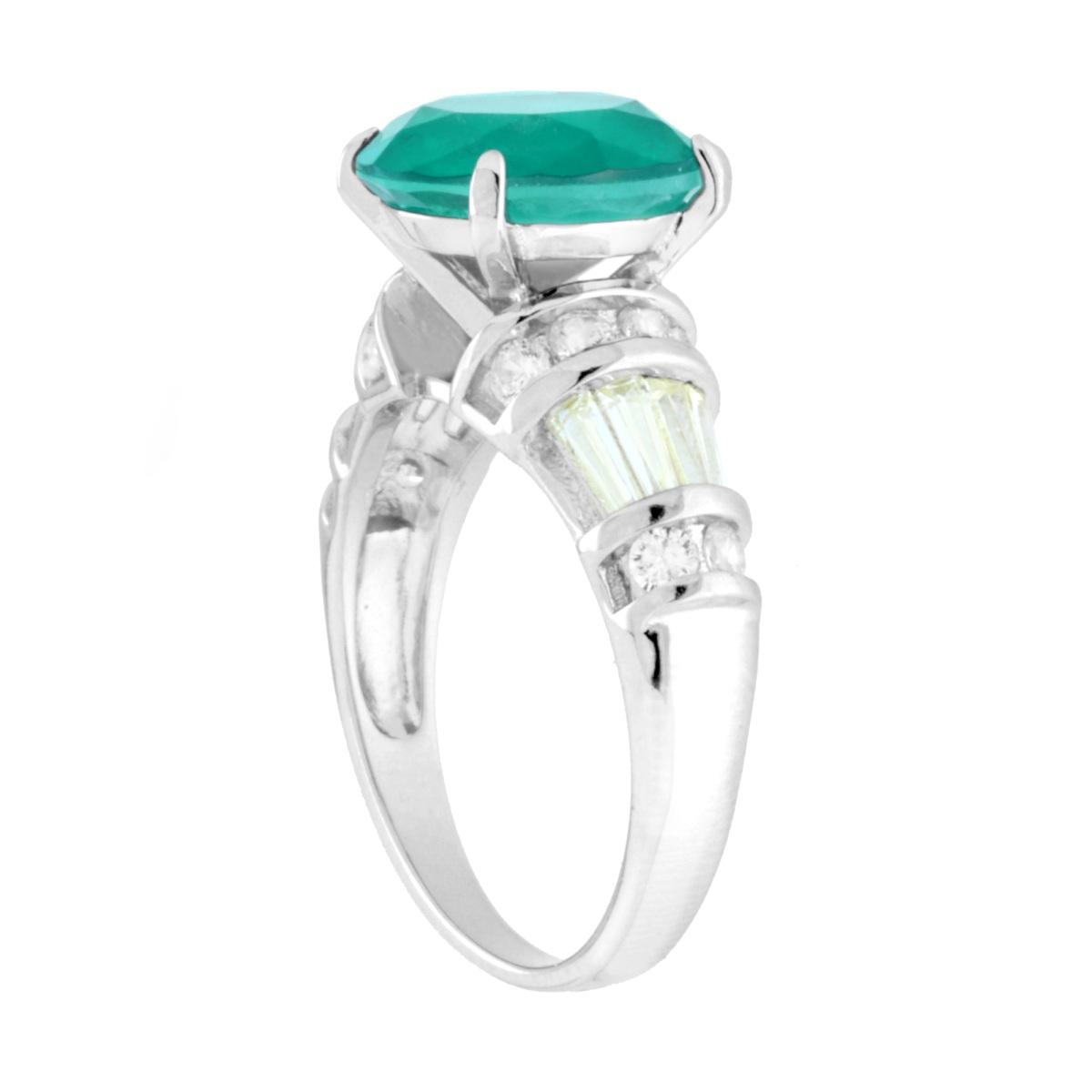 Anello Solitario Tormalina Paraiba con Cubic Zirconia Topazio Giallo in ARGENTO 925 Galvanica Rodio<br /><br />