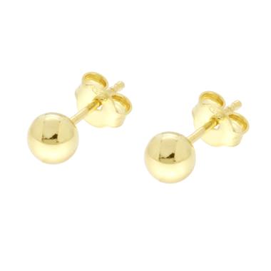 Orecchini Pallina mm 5 in ARGENTO 925 Galvanica Oro