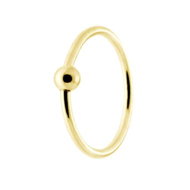 Orecchino Piercing da Naso Cerchio mm 10 con Pallina in ARGENTO 925 Galvanica Oro