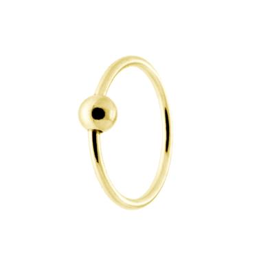 Orecchino Piercing da Naso Cerchio mm 8 con Pallina in ARGENTO 925 Galvanica Oro