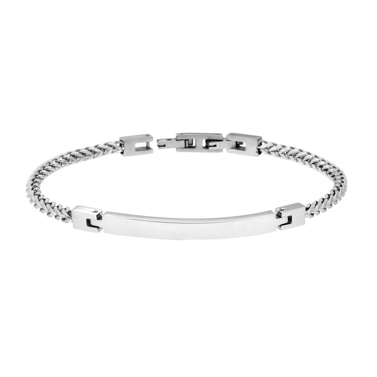 Bracciale Uomo Catena Spiga con Targa in ACCIAIO