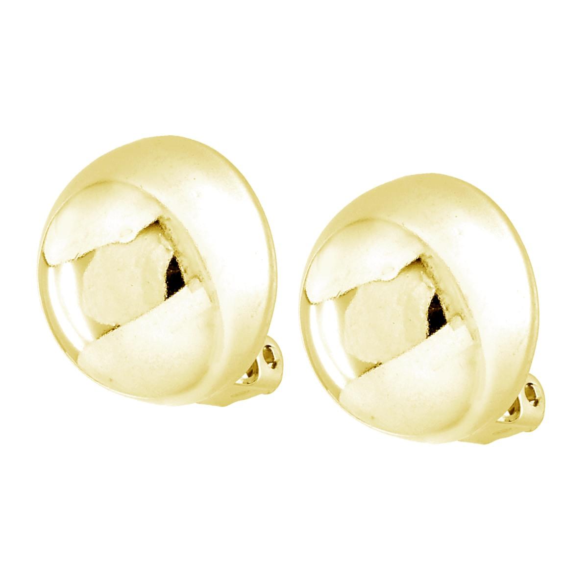 Orecchini Clip Semisfera 19 mm in ARGENTO 925 Galvanica Oro