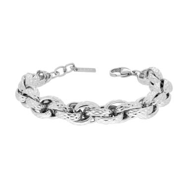 Bracciale Catena Forzatina Multimaglia Diamantata in ACCIAIO