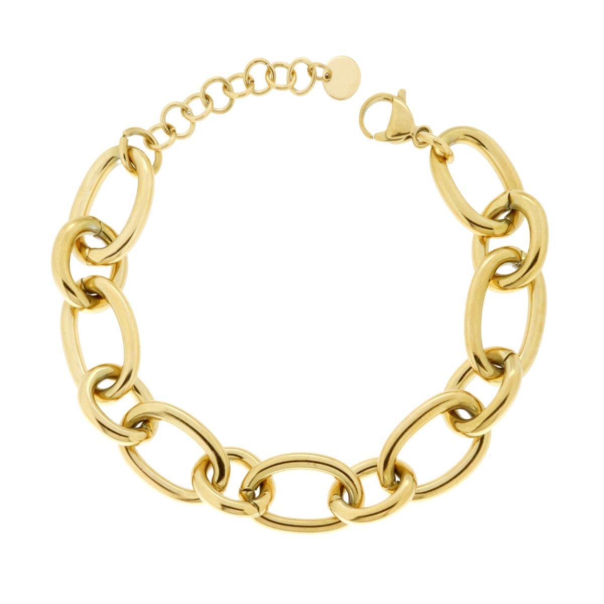 Bracciale Catena Forzatina in ACCIAIO colore Oro