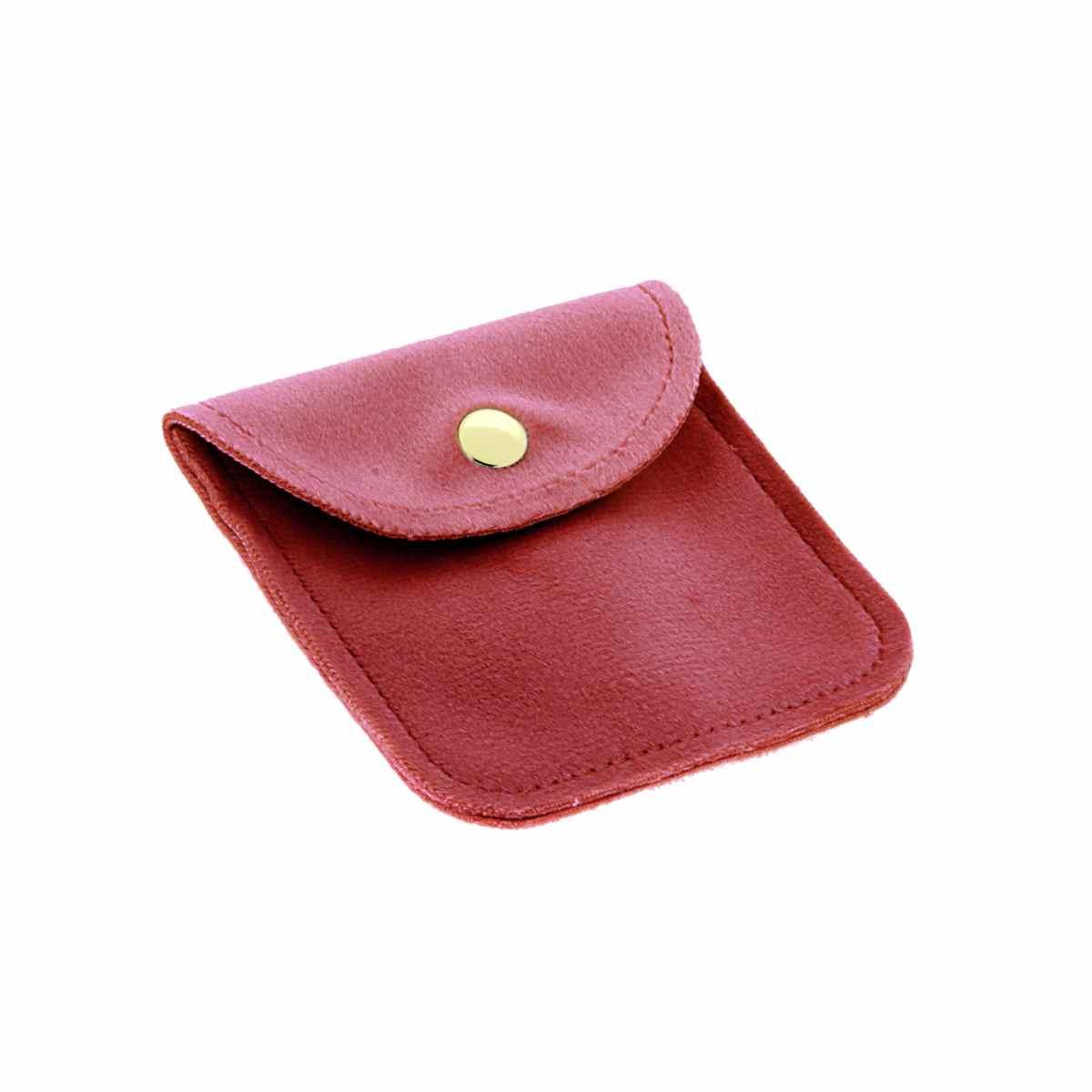 Sacchetto con Clip in Tessuto Velluto cm 8 x 8 colore Rosso