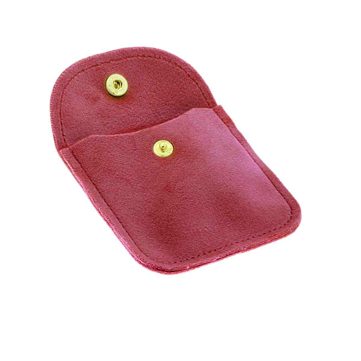 Sacchetto con Clip in Tessuto Velluto cm 8 x 8 colore Rosso