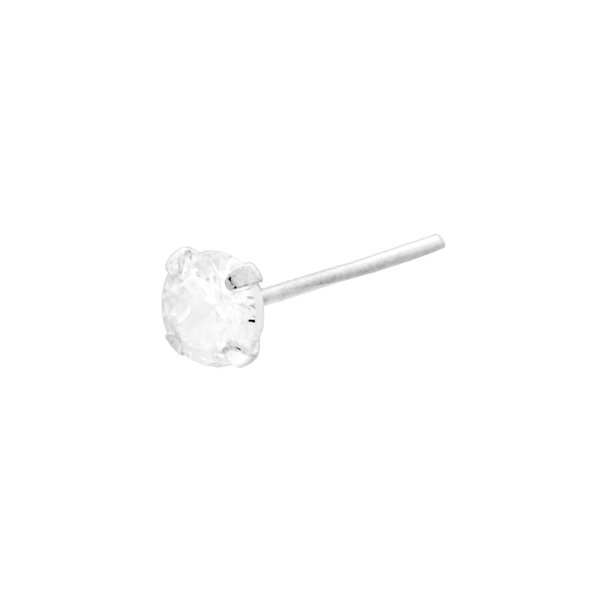 Piercing Naso Chiodino Punto Luce Cubic Zirconia Bianco mm 3 in ARGENTO 925