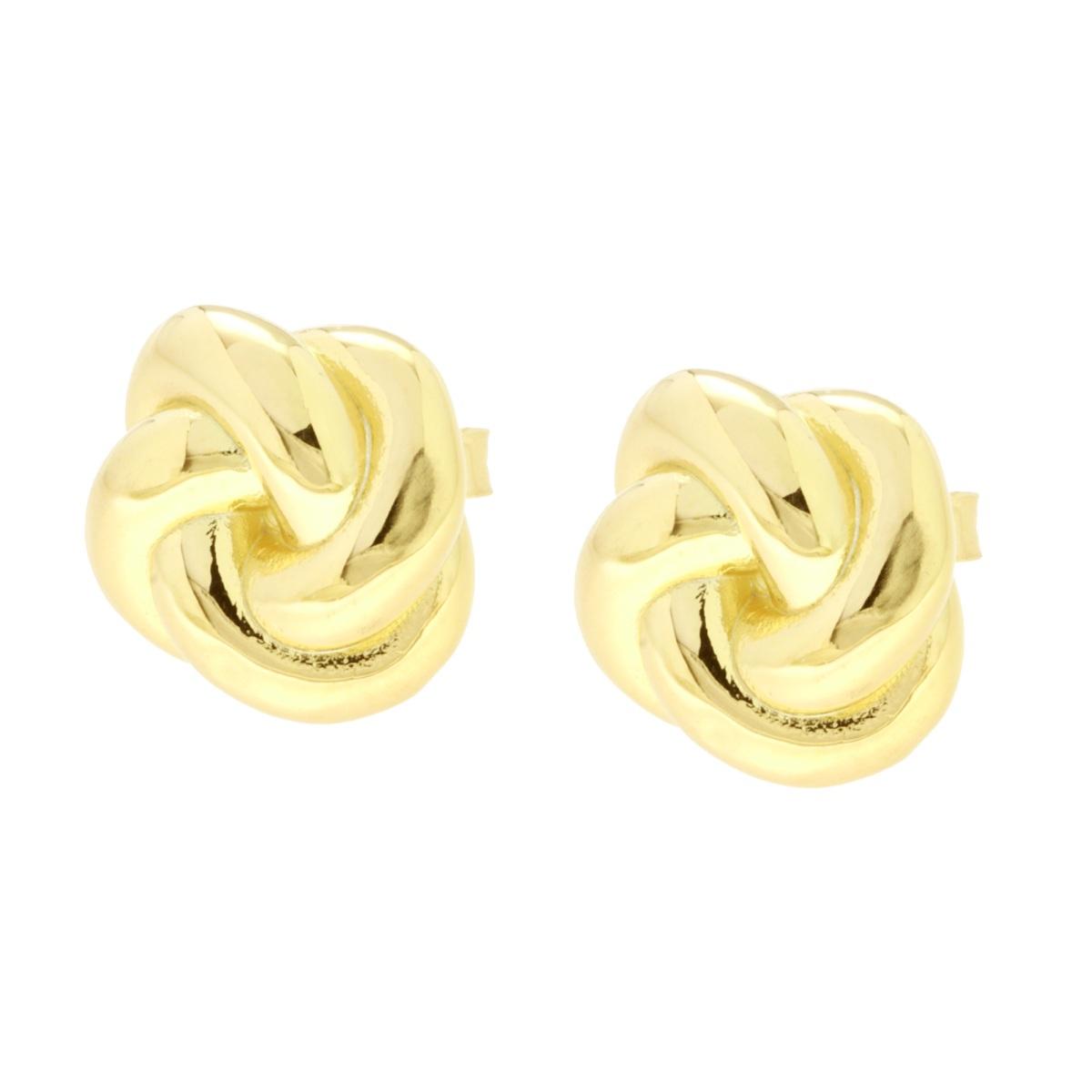 Orecchini Nodo Bombato in ARGENTO 925 Galvanica Oro