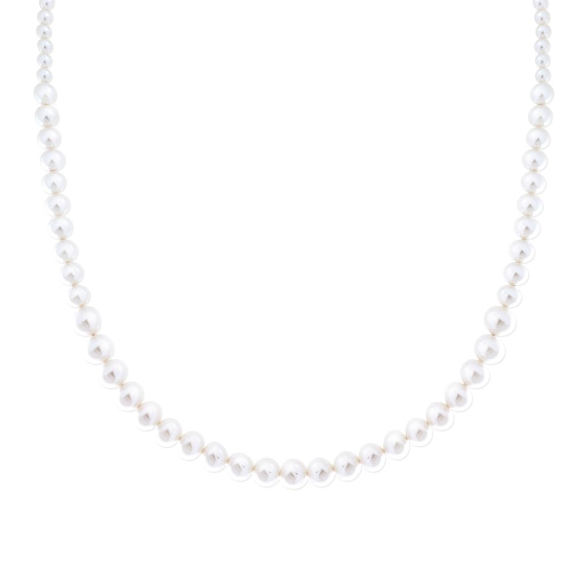 Collana Perla Degrade in Vetro perlato con filo e chiusura in ARGENTO 925 Galvanica Rodio