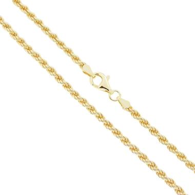 Catena Corda 060 sezione mm 3 lunghezza cm 60 in ARGENTO 925 Galvanica Oro