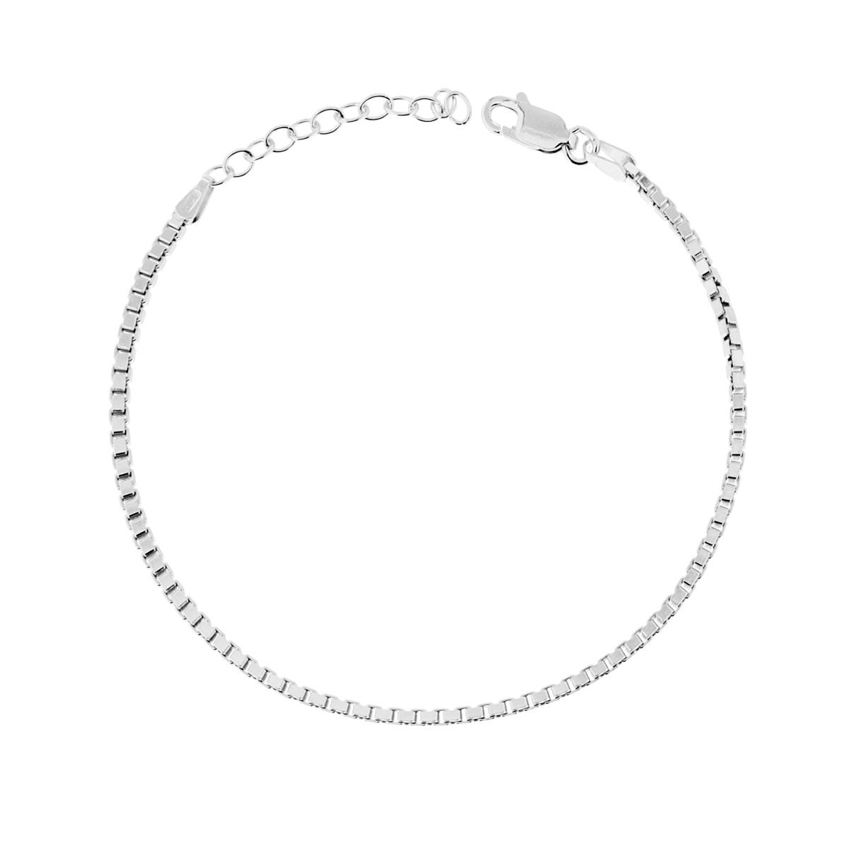 Bracciale Catena Veneziana diamantata mm 1.7 in ARGENTO 925
