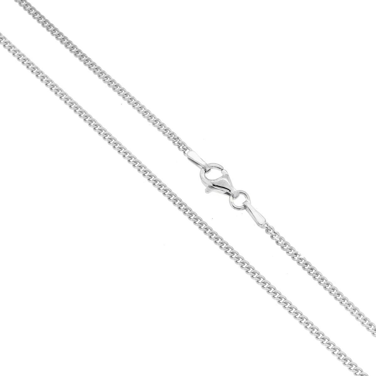 Catena Grumetta Diamantata 050 sezione mm 1,7 lunghezza cm 60 in ARGENTO 925 Galvanica Rodio