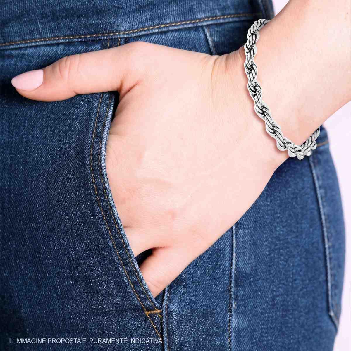Bracciale Catena Corda mm 7 in ACCIAIO