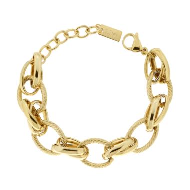 Bracciale Catena Forzatina Multimaglia Torchon in ACCIAIO color Oro