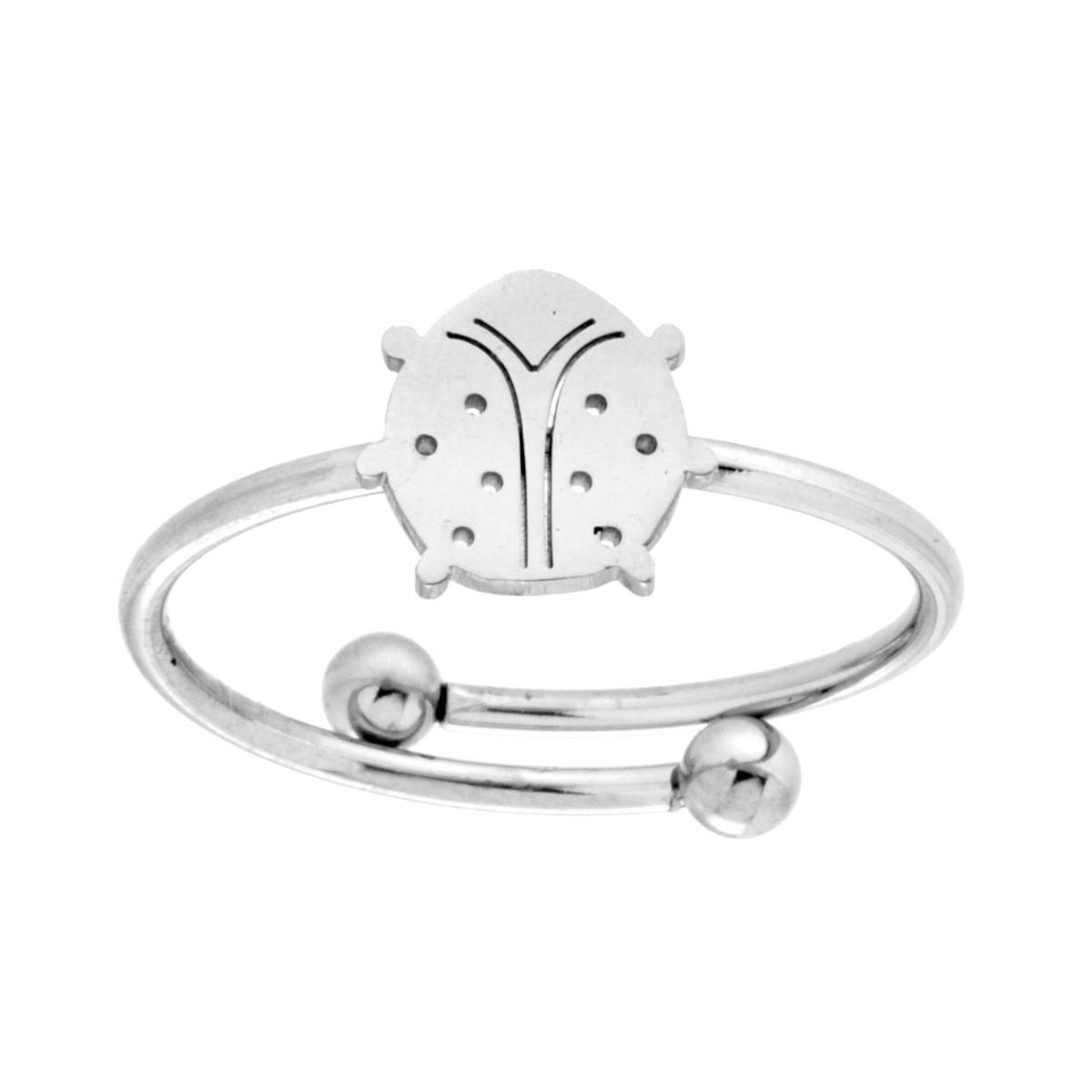 Anello Coccinella in ACCIAIO