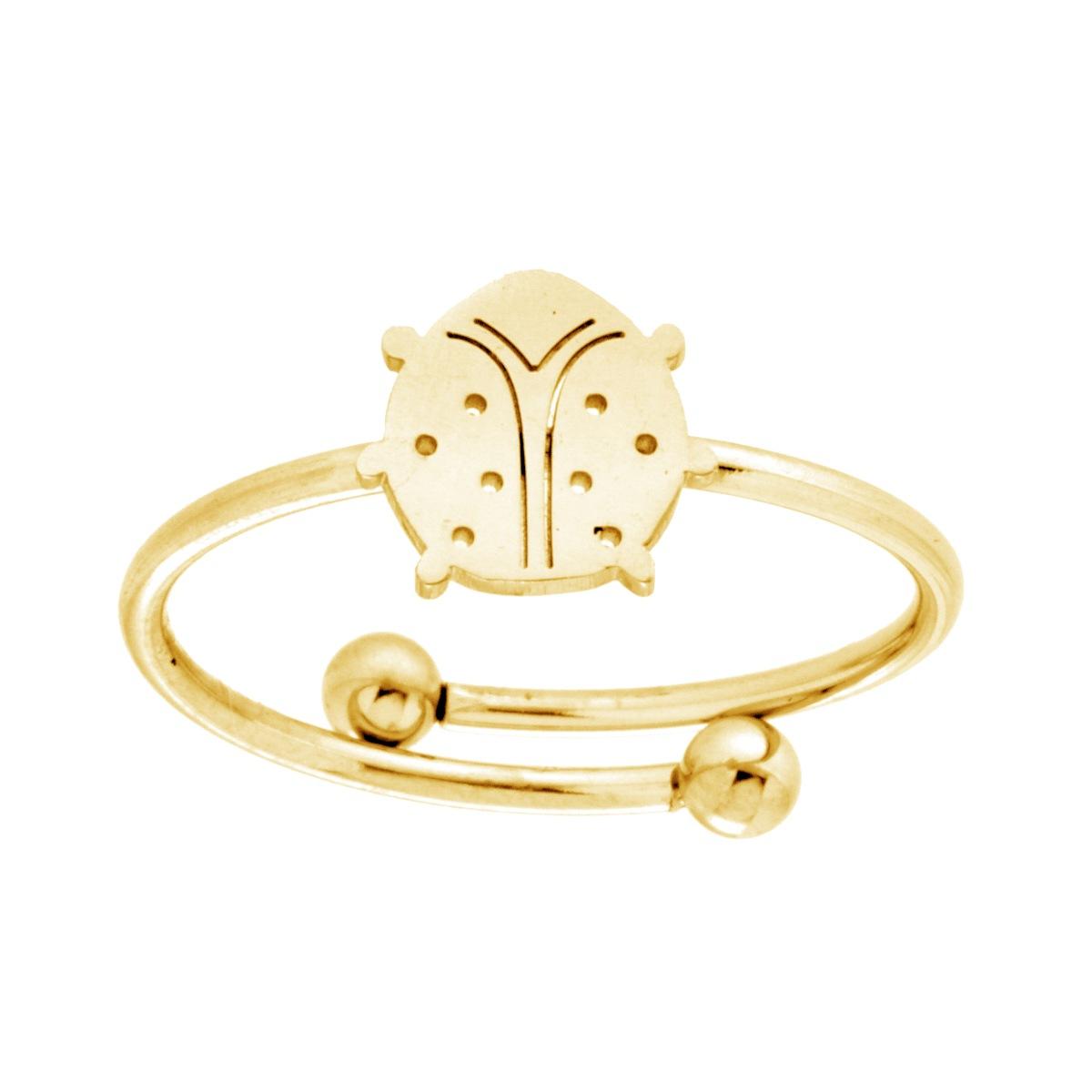 Anello Coccinella in ACCIAIO colore Oro