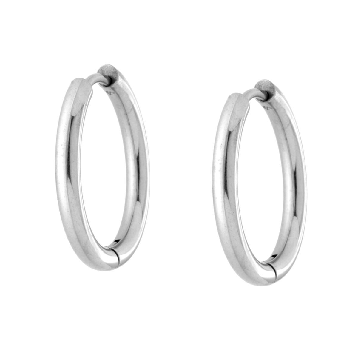 Orecchini Cerchio a Scattino mm 21 in ACCIAIO