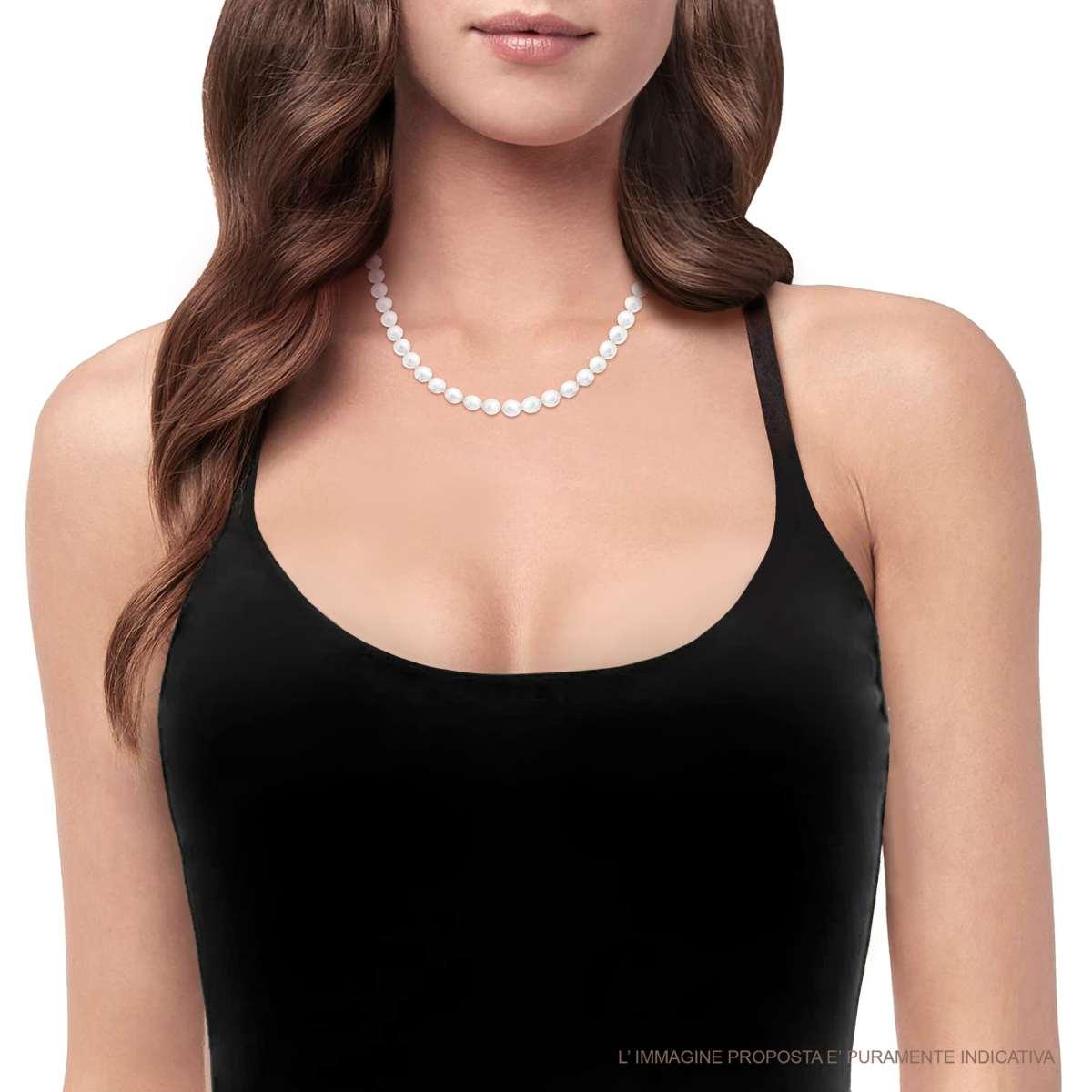 Collana con filo Perle mm 8 in ACCIAIO