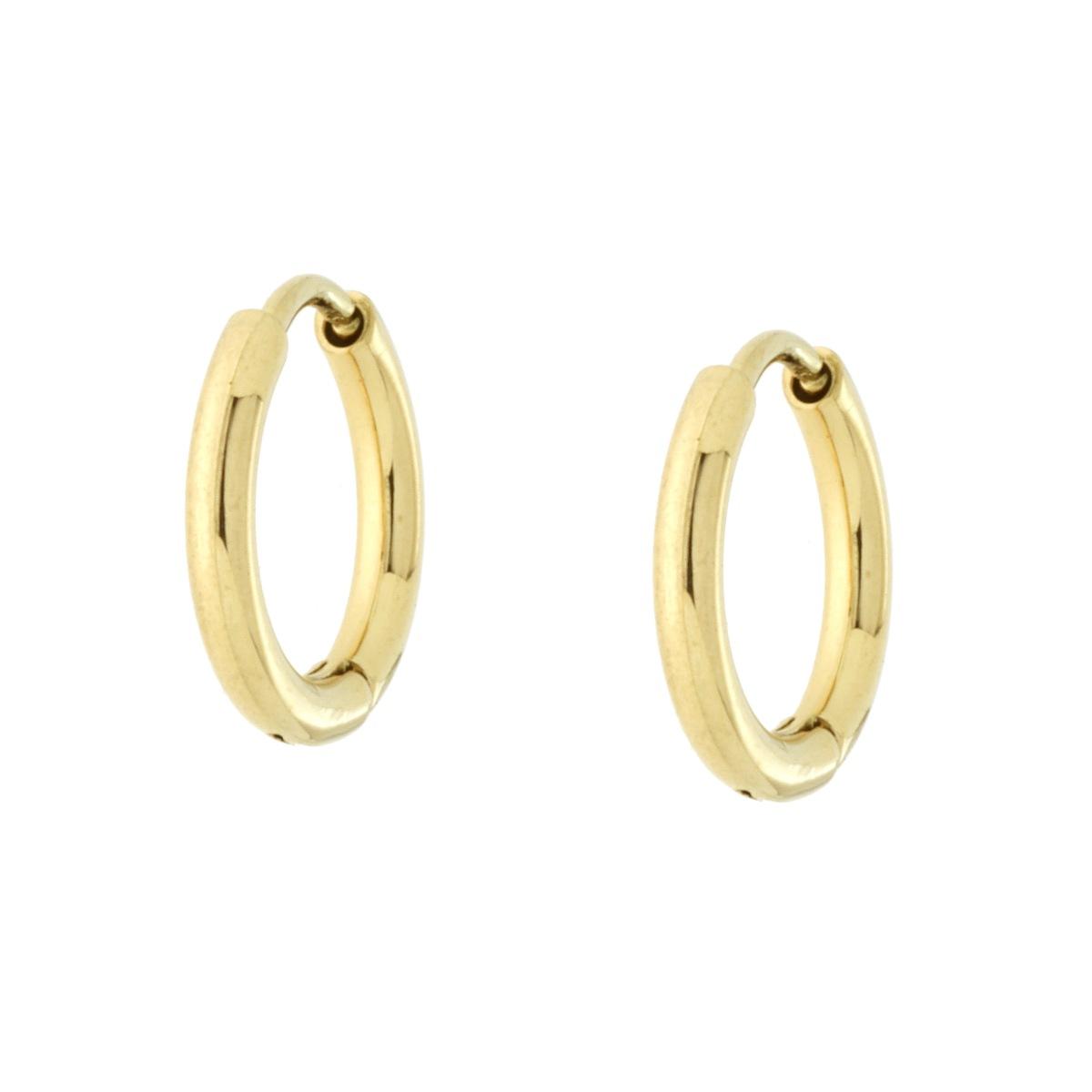 Orecchini Cerchio Scattino mm 11 in ACCIAIO colore Oro