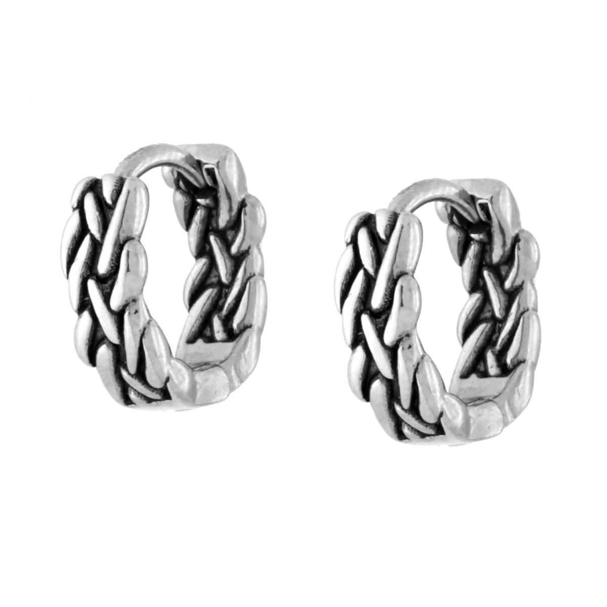 Orecchini Cerchio Treccia mm 12 in ACCIAIO