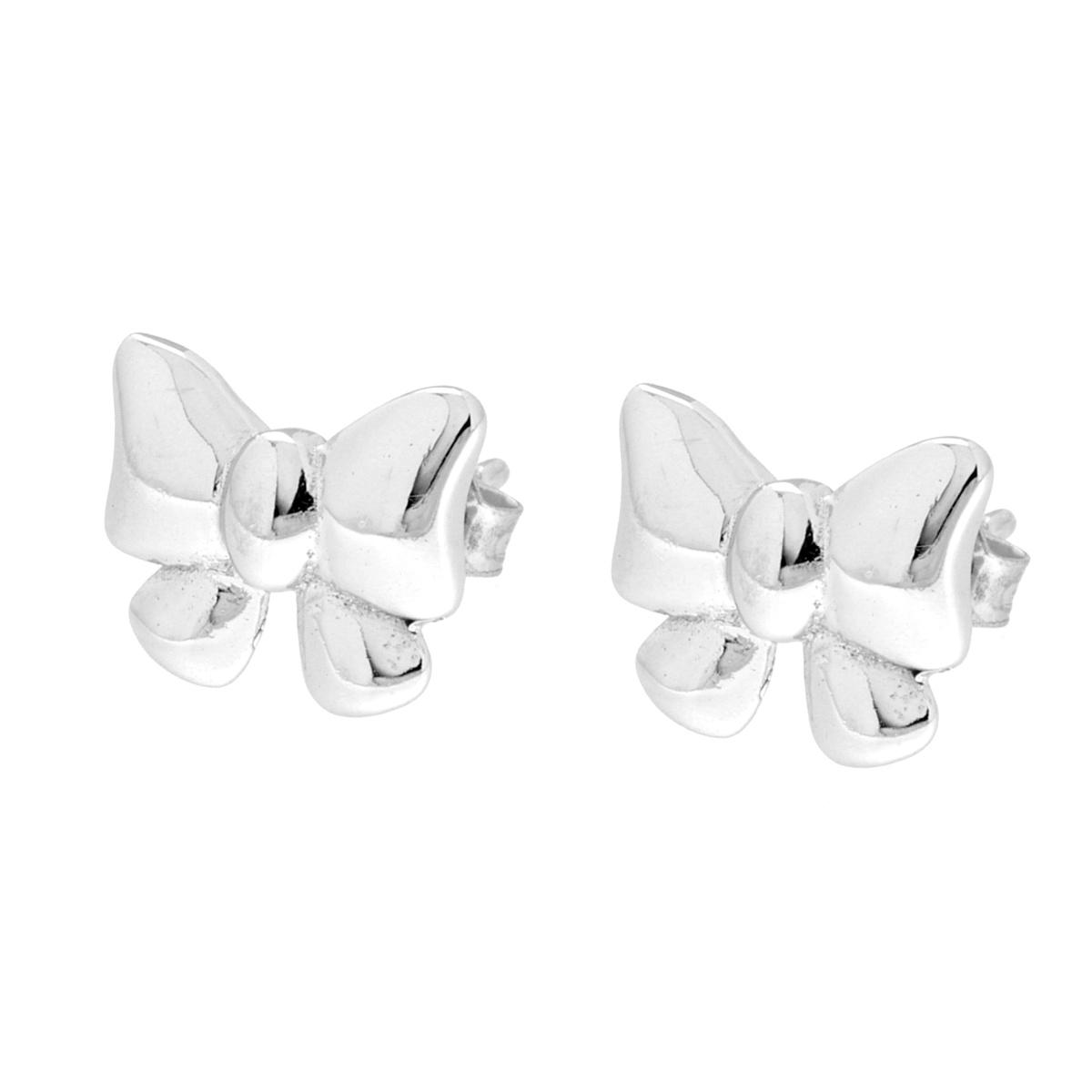 Parure Set Orecchini e Ciondolo Fiocco in ARGENTO 925 Galvanica Rodio