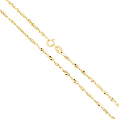 Catena Singapore Diamantata cm 45 sezione mm 1.9 lunghezza 45 cm in ARGENTO 925 Galvanica Oro