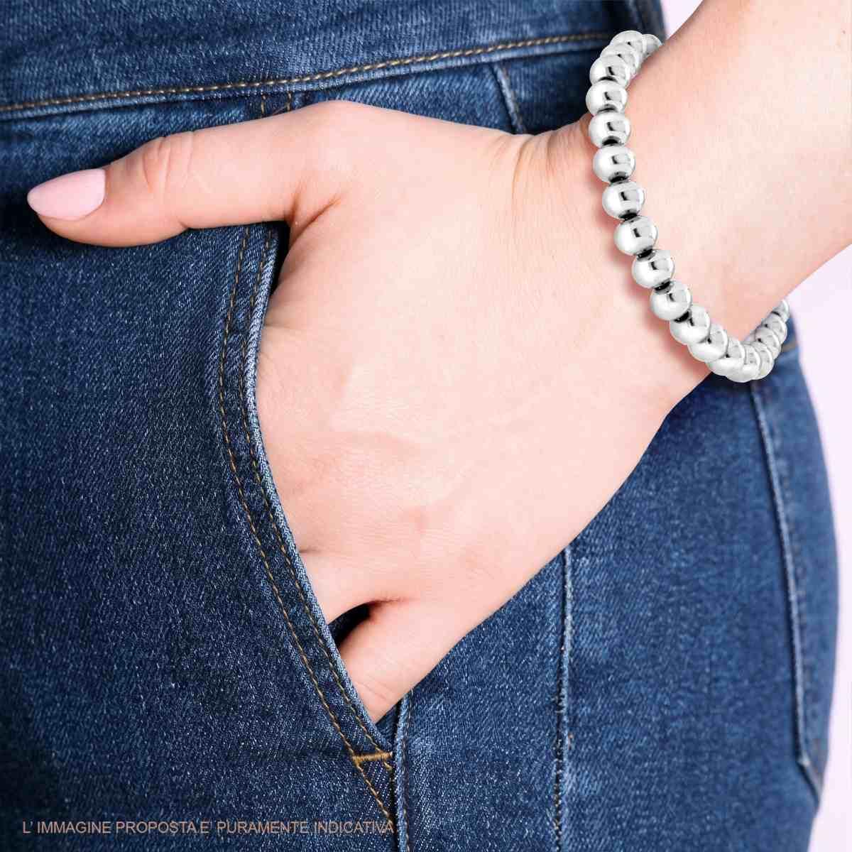 Bracciale Catena con Palline mm 8 in ACCIAIO