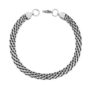 Bracciale Catena Maglia Multipla in ACCIAIO colore Brunito