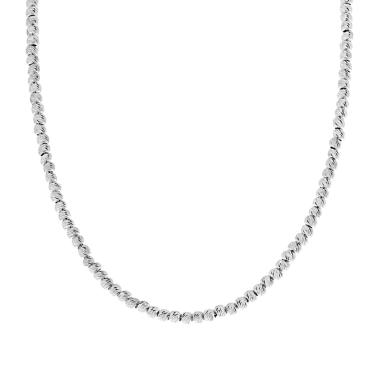 Collana Catena Palline Diamantate mm 4 in ACCIAIO e OTTONE