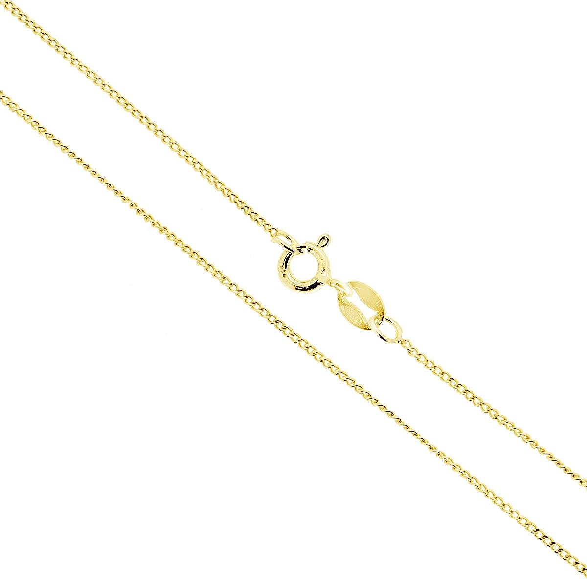 Catena Grumetta 030 sezione mm 1 lunghezza cm 40 in ARGENTO 925 Galvanica Oro