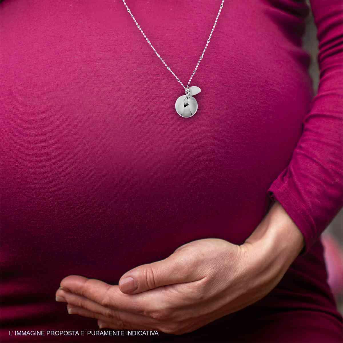 Collana Catena Forzatina Diamantata con Palline cm 90 Chiama Angeli con Cuore in ACCIAIO