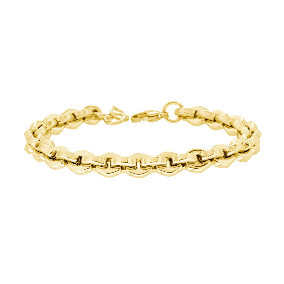 Bracciale Uomo Catena Forzatina Esagonale in ACCIAIO colore Oro