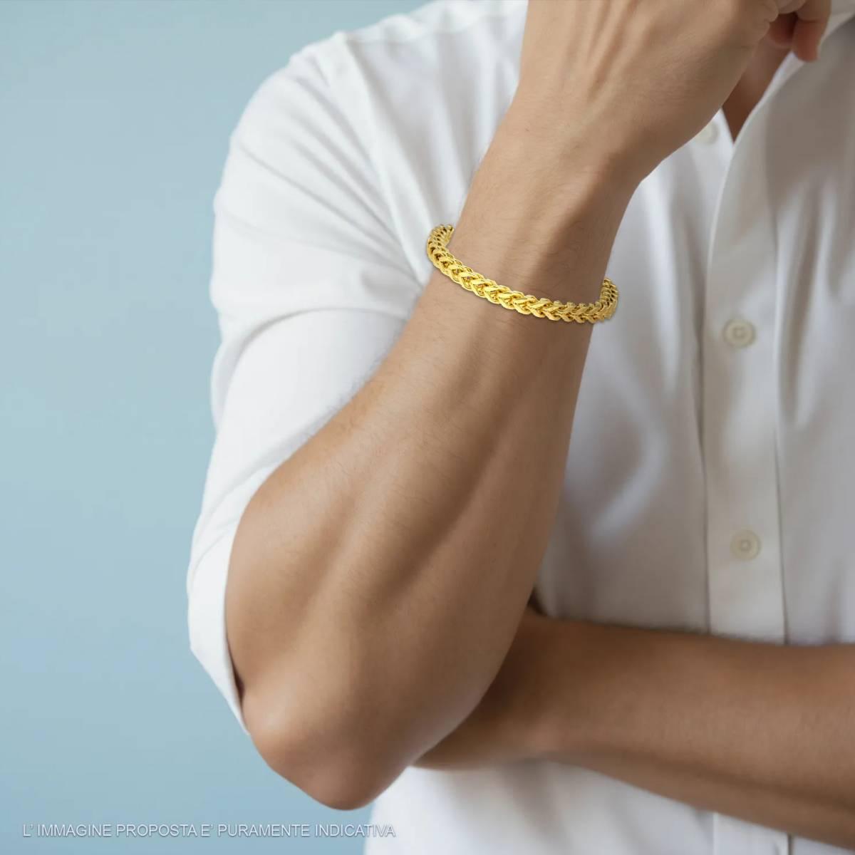 Bracciale Uomo Catena Franco in ACCIAIO colore Oro