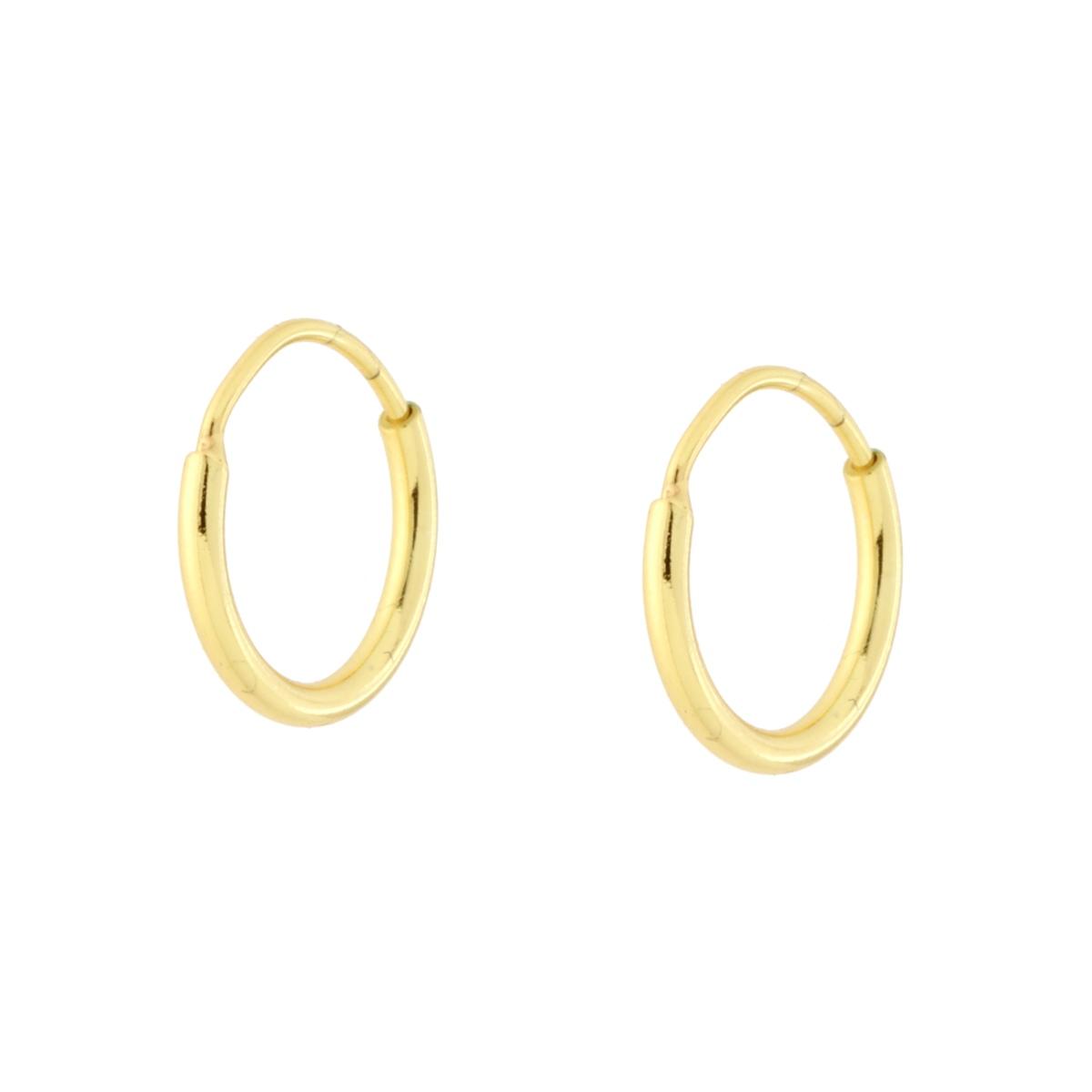 Orecchini Cerchio mm 11 in ARGENTO 925 Galvanica Oro