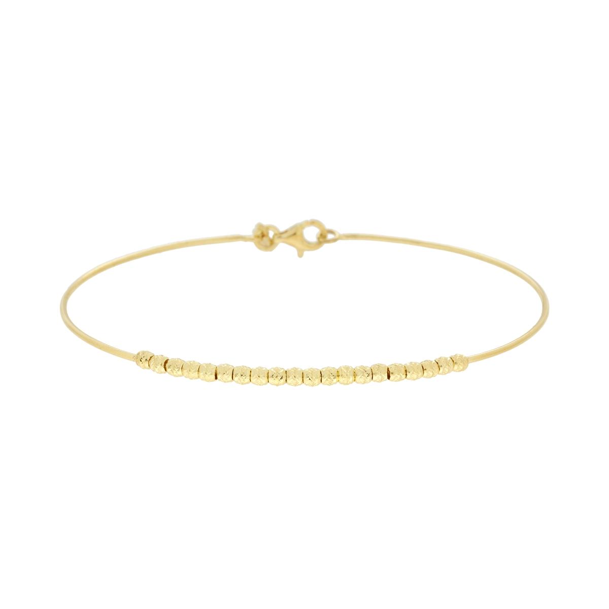 Bracciale filo Rigido con Palline Diamantate in ARGENTO 925 Galvanica Oro
