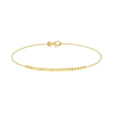 Bracciale filo Rigido con Palline Diamantate in ARGENTO 925 Galvanica Oro