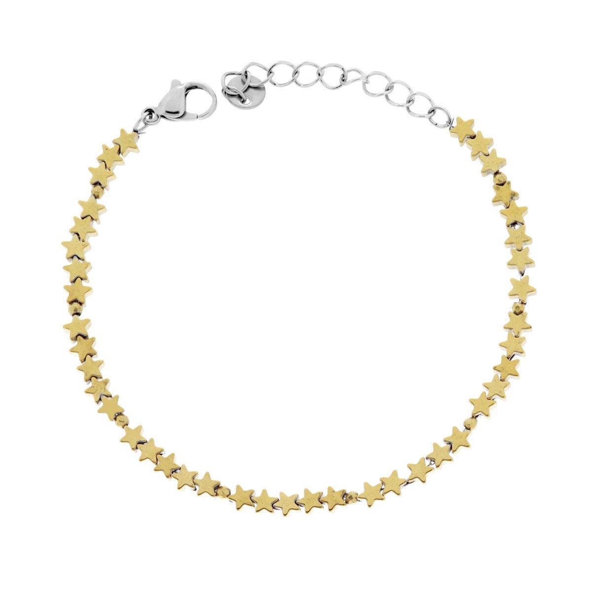 Bracciale Catena di Stelle in ACCIAIO colore Oro