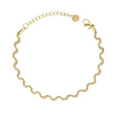 Bracciale Catena Ondulata in ACCIAIO colore Oro