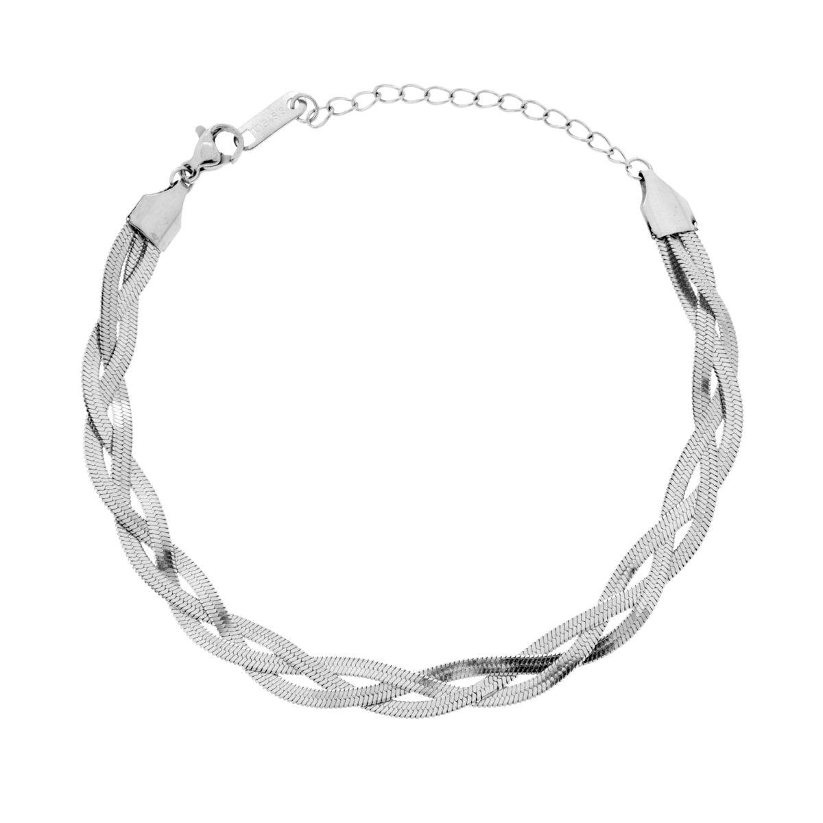 Bracciale Treccia con Catena Magik in ACCIAIO